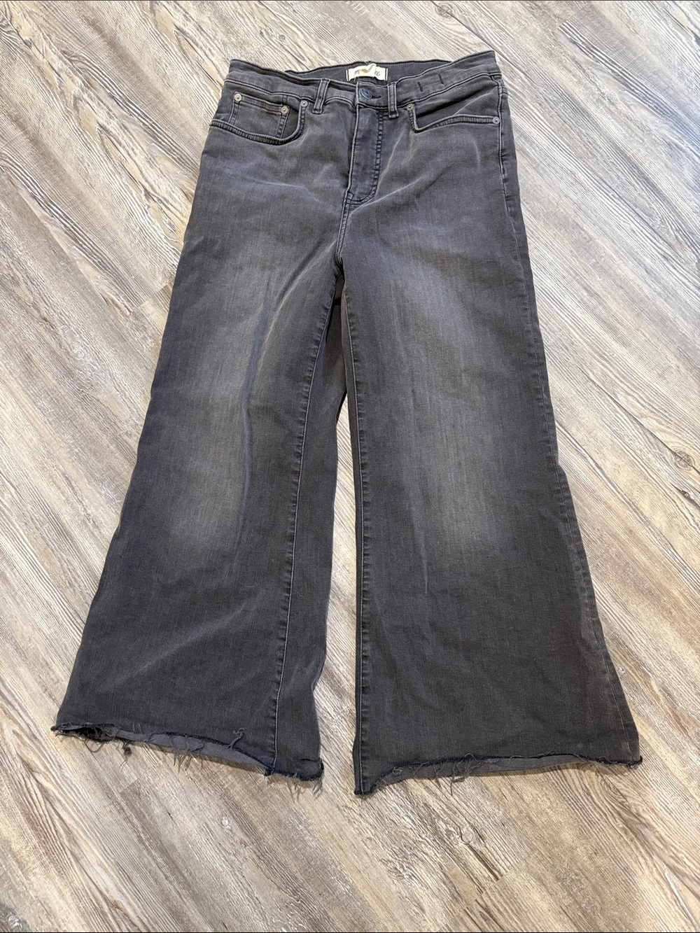 MADEWELL Women's 29 Wide-Leg Flare Washed Black Jeans